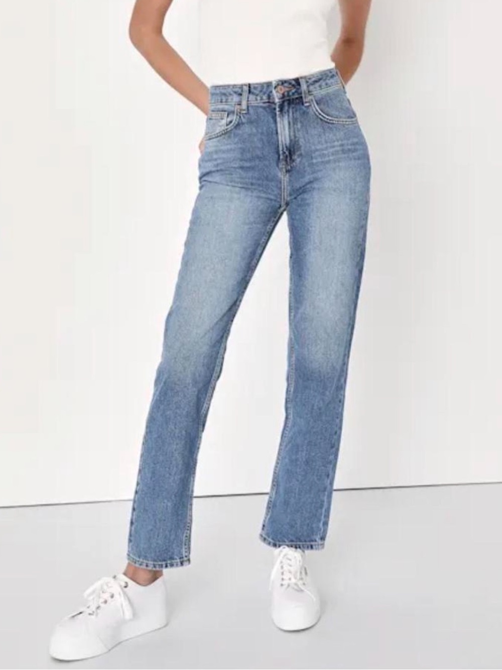Free People The Pacifica High Rise Slim Straight Leg Jeans Sz 30